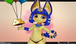 3d 3d_(artwork) 3d_model animal_crossing ankha ankha_(animal_crossing) ankha_(zy0n7) anthro doubutsu_no_mori female female_only flat_chest looking_at_viewer nairu_(doubutsu_no_mori) nintendo zy0n7