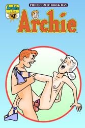 archie_andrews archie_comics closed_eyes comic_cover female flat_chest geraldine_grundy holding_leg human lordghoul male older_female_younger_male orgasm_face pale_skin straight_sex teacher vaginal wedge_heels