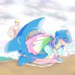 absurd_res ambiguous_penetration beach cloud cloudy_sky digital_drawing_(artwork) digital_media_(artwork) duo female feral feral_penetrated generation_1_pokemon hi_res holowear_(pokemon) human human_on_feral human_penetrating human_penetrating_feral interspecies lapras larger_female larger_feral male male/female mammal muscular muscular_male nintendo nude penetration pokemon pokemon_(species) pokemon_unite pokephilia romantic romantic_ambiance sand sea seaside sex size_difference smaller_male tapirclip volo_(pokemon) water zoophilia