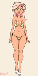 1girls agent_k animated artist_name beauty_mark big_lips bikini blonde_hair bouncing_breasts breasts character_name cleavage disney earrings female female_only footwear front_view full_body half-closed_eyes high_heels human large_breasts long_hair meegol micro_bikini mole navel panties side-tie_bikini simple_background skimpy solo the_replacements thigh_gap walk_cycle walking wide_hips