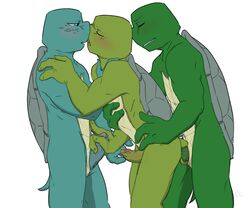 anal anal_sex ashitarimai blush brothers donatello furry furry_only group handjob incest kissing male michelangelo multiple_males penetration penis raphael reptile scalie shell sibling teenage_mutant_ninja_turtles threesome turtle yaoi