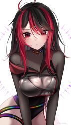 big_breasts choker gx_aura looking_at_viewer opera_(browser) opera_gx red_eyes red_hair virtual_youtuber vtuber