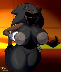 4_arms anthro areolae black_sclera donnitro72 friday_night_funkin gloves hedgehog huge_breasts multi_arm multi_limb nightmare_waifu nipples open_mouth pussy rule_63 sl4sh_(sonic.exe) sonic.exe sonic.exe_(series) sonic_(series) tagme thick_thighs