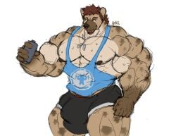 abs anthro_male ariswuffo biceps big_muscles bulge canine huge_muscles large_muscles male muscles muscular muscular_anthro muscular_arms muscular_male pecs shirt shorts