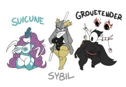 big_breasts breasts grovetender nonarycubed pokémon_(species) pokemon pokemon_(species) pseudoregalia risk_of_rain risk_of_rain_2 suicune sybil_(pseudoregalia) thick_thighs wide_hips