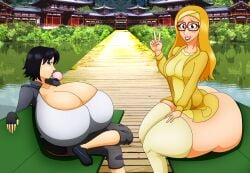 2girls ass_bigger_than_head ass_size_difference ass_vs_breasts big_ass big_breasts big_hero_6 boob_window bottom_heavy breast_size_difference breasts_bigger_than_head clothed elek-tronikz female female_only gogo_tomago honey_lemon huge_ass hyper_breasts marvel marvel_comics multiple_girls top_heavy underass