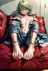 1girls ai_generated anime anime_style feet feet_together feet_up female female_focus female_only flat_chest flat_chested foot_fetish foot_focus green_eyes green_hair one-punch_man petite skinny small_breasts soles solo_female stable_diffusion tatsumaki wrinkles wrinkly_feet wrinkly_soles