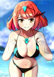 1girls breasts core_crystal female female_only kanuitichrom looking_at_viewer nintendo pyra solo xenoblade_(series) xenoblade_chronicles_2