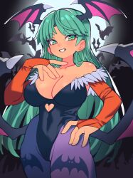 breasts clothing darkstalkers female female_only large_breasts long_hair morrigan_aensland slammo solo succubus