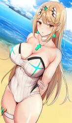 breasts core_crystal female female_only mythra nintendo noeomi solo swimsuit tagme xenoblade_(series) xenoblade_chronicles_2