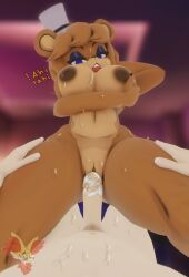 1boy 1boy1girl 1girls 3d 3d_(artwork) anthro areolae big_breasts blue_eyes breasts brown_fur cally3d clazzey cryptiacurves curvy delphoxart fazclaire's_nightclub five_nights_at_freddy's fnaf freddy_(fnaf) fredina's_nightclub fredina_(cally3d) frenni_(cryptia) frenni_fazclaire furry hat human_on_anthro inverted_nipples mmd nipples open_mouth penetration penis pussy scottgames sex thick_thighs voluptuous voluptuous_female wide_hips