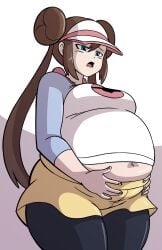 1girls axel-rosered bbw belly_overhang big_belly big_breasts big_female chubby chubby_female embarrassed fat fat_ass fat_female fat_fetish fat_girl fat_woman fatty large_female obese obese_female overweight overweight_female plump pokemon pokemon_bw2 pork_chop rosa_(pokemon) thick_thighs weight_gain