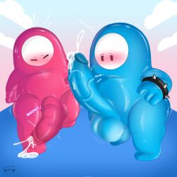 2boys 4_fingers background bedroom_eyes big_balls big_penis blue_body blue_penis blush erect_penis erection fall_guy fall_guys gay hi_res huge_balls huge_cock leaking_precum male male_only onomatopoeia penis pink_body pink_penis precum running slightly_chubby spiked_bracelet sweatdrop swinging_penis text thick_thighs throbbing_penis toony veiny_penis video_games watermark wide_hips yamwamm