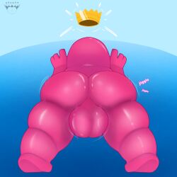 1boy 4_fingers big_ass big_balls big_butt blue_background butt_focus crown fall_guy fall_guys gay hi_res jiggle jiggling_ass male male_only pink_body reaching_out solo solo_male text thick_thighs video_games watermark wide_hips worm's-eye_view yamwamm