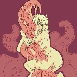 1other among_us blanc_nasties oc original_character tentacle tentacle_hug