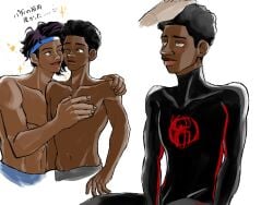 gay goldenflower male marvel miles_morales miles_morales_(spider-verse) pavitr_prabhakar shirtless spider-man spider-man:_across_the_spider-verse ttpor yaoi