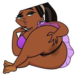 1girls accurate_art_style ass_focus ass_grab ass_up asshole asshole_behind_thong back_view barefoot bbw big_ass big_breasts big_butt black_hair bubble_ass bubble_butt busty cartoon_network chubby chubby_female dark-skinned_female dark_skin dat_ass fat_ass female female_only huge_ass huge_breasts jk94 labia large_ass large_breasts leshawna_(tdi) looking_at_viewer nightgown ponytail pose posing presenting_ass solo tagme thick_ass thick_legs thick_thighs thong total_drama_island voluptuous voluptuous_female white_background