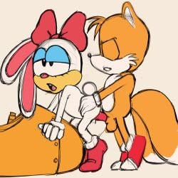 1boy 1girls absurd_res anthro anthro_on_anthro anthro_only anthro_penetrated anthro_penetrating anthro_penetrating_anthro bow_ribbon canid canine carrotia_the_rabbit carrottia_(sonic) closed_eyes cub cub_on_cub duo eyeshadow female female_cub fox fox_boy furry furry_female furry_male furry_only genitals gloves hand_on_hip hi_res idw_publishing interspecies lagomorph leporid looking_pleasured male male/female male_cub mammal miles_prower mobian_(species) nude nude_female nude_male open_mouth penetration penis rabbit rabbit_girl sega shoes sin-buttons_(artist) sonic_(series) sonic_the_hedgehog_(comics) sonic_the_hedgehog_(idw) sonic_the_hedgehog_(series) tail tails tails_the_fox white_body yellow_body young