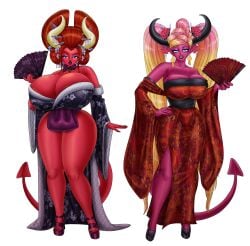 2girls bimbofication bishoujo_senshi_sailor_moon bondage bustier clothing corruption corset demon demon_girl demon_horns demon_tail dress female female_only garter_straps geisha geishafication genderswap_(mtf) gigantic_breasts high_heels huge_ass huge_breasts implied_transformation large_breasts leash lingerie multiple_girls navel navel_piercing ranma-chan ranma_1/2 ranma_saotome red_skin rule_63 saturnxart succubus thick_lips thick_thighs transformation usagi_tsukino wide_hips