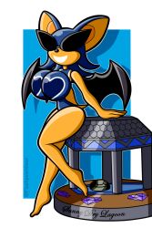 flashpoint_gear_(artist) huge_ass huge_breasts knick_knack permanent_smile rouge_the_bat slim_waist sonic_(series) sunglasses sunnification sunny_miami thick_thighs wide_hips