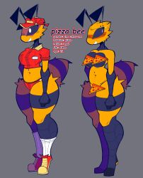 anthro bee bee_girl blush censored character_sheet clothes female female_only fluffy_body naked pizza_bee_(xexeezy) pizza_girl solo_female sweatdrop xexeezy