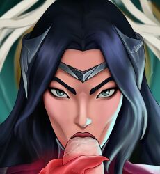 angry_face blowjob female icon ionian irelia_xan jericho_swain league_of_legends mabziki slobber slobber_on_penis