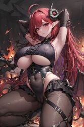 1girls 2023 ai_generated anime_nose azur_lane clothed_female demon demon_girl demon_horns female female_only hindenburg_(azur_lane) horned_female horned_humanoid horns huge_breasts iron_blood_(azur_lane) light-skinned_female light_skin long_hair looking_at_viewer pointy_ears red_eyes red_hair s seductive_look stable_diffusion underboob voluptuous voluptuous_female wings