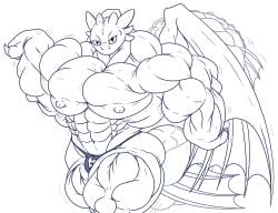 abs biceps big_muscles bulge daniel_kay dragon extreme_muscles how_to_train_your_dragon huge_muscles hyper_muscles large_muscles male muscles muscular muscular_male pecs reptile speedo toothless wings