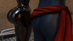 2girls 3d 3d_(artwork) ass_comparison ass_focus avengers big_ass big_butt bigotedeplorable black_widow_(marvel) bodysuit captain_marvel carol_danvers female female_only flat_ass flat_butt huge_ass light-skinned_female magat87 marvel marvel_comics multiple_girls natasha_romanoff tight_clothing