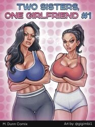 2girls angry big_breasts black_hair clothed cover_page female female_only gigimbi1 large_breasts m_dunn oc original_character sisters webcomic