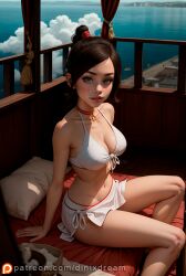 1girls ai_generated ai_hands avatar_legends avatar_the_last_airbender breasts brown_hair detailed dinixdream female fire_nation high_quality looking_at_viewer nipples patreon patreon_username photorealistic princess pussy realistic seductive self_upload sensitive solo stable_diffusion ty_lee