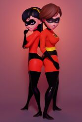 2girls 3d age_difference ass athletic athletic_female big_ass big_breasts bottom_heavy breasts busty chest cleavage curvaceous curvy curvy_figure dark_hair daughter digital_media_(artwork) disney elastigirl eyebrows eyelashes female female_only fit fit_female helen_parr hero heroine hips hourglass_figure human legs light-skinned_female light_skin lower_body mature mature_female milf mother mother_and_daughter multiple_girls older_female pixar robdecado slim_figure slim_waist superhero superheroine the_incredibles the_incredibles_2 thick thick_legs thick_thighs thighs top_heavy upper_body violet_parr voluptuous waist wide_hips younger_female