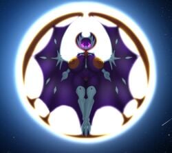 anthro anthrofied big_breasts breasts breasts_bigger_than_head dibujosv12 female female_only fur furry furry_only hi_res looking_at_viewer lunala moon moonlight pokemon pokemon_(species) pokemon_sm pussy tagme thick_thighs wings