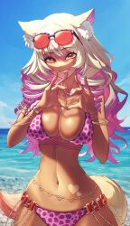 1girls beach big_breasts bikini celery fate/grand_order fate_(series) female suzuka_gozen_(fate) suzuka_gozen_(swimsuit_rider)_(fate) tagme wide_hips