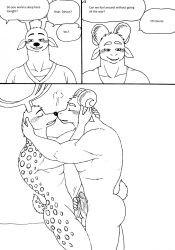 2023 5_fingers anthro anthro_on_anthro antlers ass bernielover bernielover's_college_au blush bodily_fluids bovid caprine closed_eyes clothed clothing comic deer devon_(bernielover) dialogue dripping duo english_text erection fingers frottage fur genital_fluids genitals hand_on_face hi_res horn humanoid_hands male male/male mammal monochrome muscular muscular_anthro muscular_male nude penis precum precum_drip sex shirt smile speech_bubble spots spotted_body spotted_fur text topwear whitney_(bernielover)