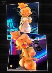 1boy 1girls 3d apron big_breasts bouncing_breasts cally3d chica_(cally3d) chica_(fnaf) chicken chiku chiku_(cryptia) clazzey comic crying_with_eyes_open cryptiacurves cum_in_pussy cumming cumming_while_penetrating dash23 english_text fazclaire's_nightclub five_nights_at_freddy's fnaf fredina's_nightclub furry hairband huge_ass huge_breasts naked plap_(sound) scottgames sfm shaking slap_mark source_filmmaker speech_bubble straight