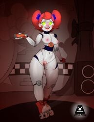 1girls baby_(fnafsl) belly_button blush breasts breasts_out circus_baby circus_baby_(fnaf) female female_only five_nights_at_freddy's five_nights_at_freddy's:_sister_location full_body gloves green_eyes holding_object linkz_artz microphone naked naked_female nipples nude nude_female pale_skin piercing pussy red_hair robot robot_girl roller_skates skates smile solo solo_female tagme thick_thighs voluptuous wide_hips
