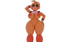 3d big_breasts black_eyes blender breasts five_nights_at_freddy's five_nights_at_freddy's_2 fnaf looking_at_viewer nipple_piercing petru solo thick_thighs toy_chica_(fnaf)