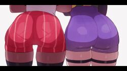 2girls animated ass ass_focus ass_jiggle big_ass blue_shorts bouncing_ass bunnyalisu butt_jiggle creatures_(company) dark-skinned_female dark_skin female females_only game_freak giggling human kassioppiava laughing light-skinned_female lower_body nintendo orange_shorts original original_character original_characters pokemon pokemon_(game) pokemon_sv short_playtime shorter_than_30_seconds shorts sound sound_edit tagme thiccwithaq thigh_strap thighhighs twerking video yorra_villeneuve zoraida_(nyantcha)