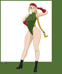 beret cammy_white female hitzdesenhos outfit pixel_art solo street_fighter tagme uniform