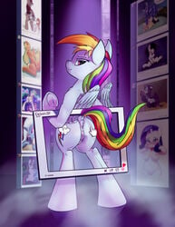 2013 anus applejack_(mlp) ass blue_fur caboni32 cutie_mark equine feral friendship_is_magic hair horn horse looking_at_viewer multicolored_hair my_little_pony pegasus pony purple_eyes pussy rainbow_dash_(mlp) rainbow_hair rarity_(mlp) standing trixie_(mlp) unicorn wings