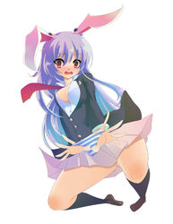 animal_ear blush bunny_ear kemonomimi long_hair noi-2y purple_hair reisen_udongein_inaba skirt solo touhou usamimi