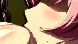 animated animated_gif breast_sucking breasts female hoods_entertainment loop multiple_girls pink_hair purple_hair screencap screenshot seikon_no_qwaser tsujidou_miyuri yamanobe_tomo yuri