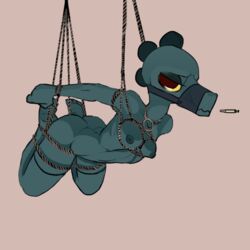 ass bea_(nitw) bondage bound breasts catfistingparty_(artist) cigarette colored feet female night_in_the_woods nipples rope rope_bondage scalie simple_background solo