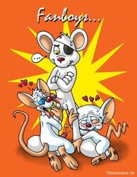 2004 animaniacs anthro balls blush crossover danger_mouse erection eye_patch eyewear fur furry gay heart male monotreme mouse no_humans penis pinky pinky_and_the_brain rodent the_brain