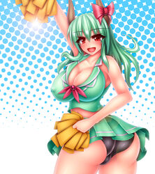 bad_anatomy breasts cheerleader ex-keine harumi_(harumix) huge_breasts keine_kamishirasawa touhou