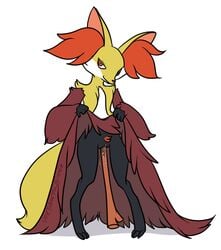 anthro delphox female fennec fox fur furry improvised_dildo keishinkae mahoxy pokemon pokemon_xy pussy pussy_juice stick