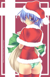 1boy ayasaki_hayate capelet christmas crossdressing femboy hayate_ayasaki hayate_no_gotoku! male original panties rule_63 ruschuto santa_costume shimapan striped striped_panties thighhighs underwear