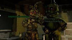 2boys animatronic anthro bear blush five_nights_at_freddy's five_nights_at_freddy's_3 fnaf gay imminent_sex looking_at_another male male/male male_only phantom_freddy_(fnaf) rabbit robot sex springtrap springtrap_(fnaf)