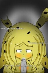 1girls anthro blowjob fellatio female female_only five_nights_at_freddy's five_nights_in_anime fnia genderswap_(mtf) giygal humanoid male_pov nude point_of_view pov rule_63 springtrap springtrap_(fnaf) springtrap_(fnia) straight tagme